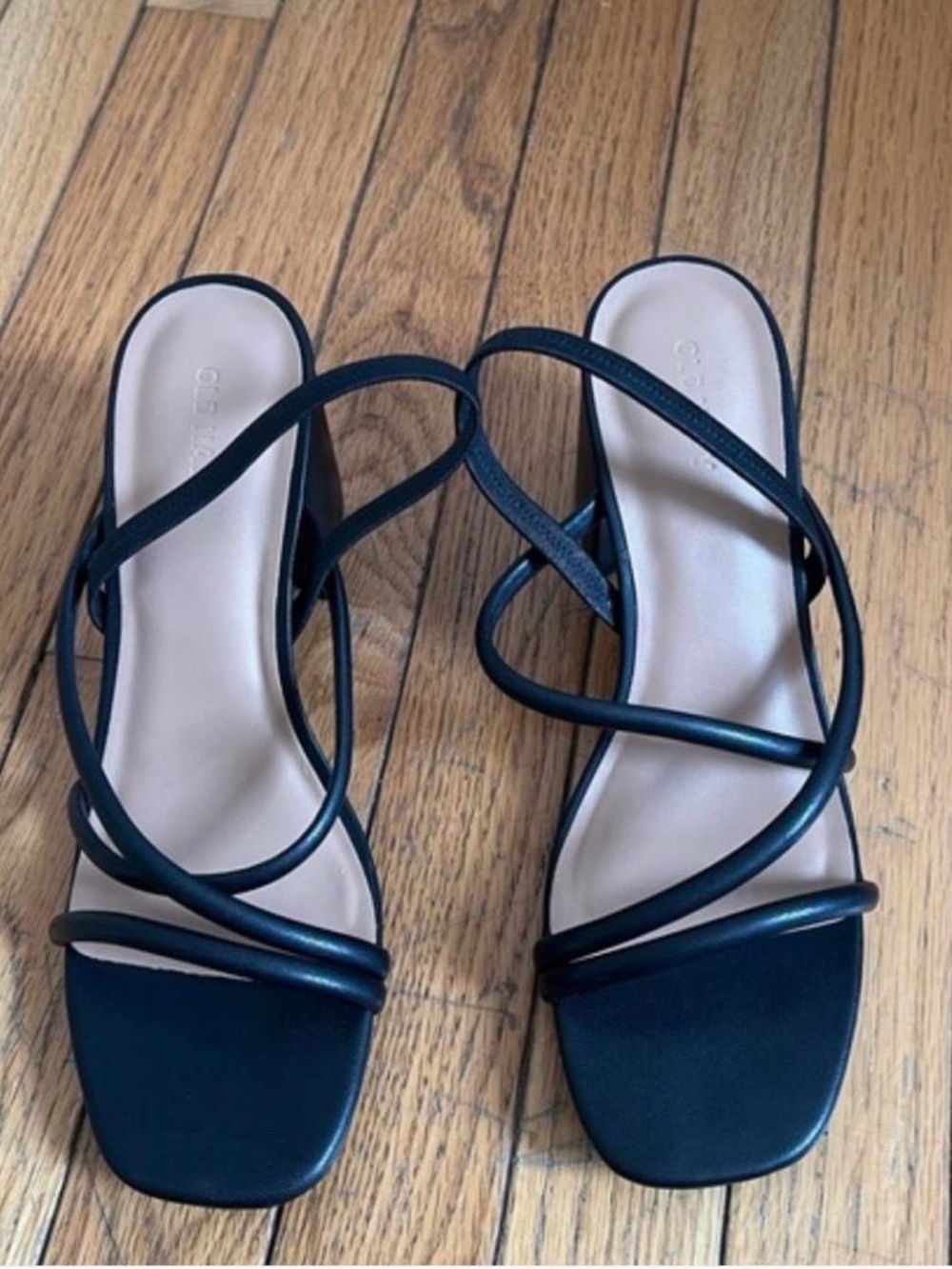 Black Strappy Square-Toe Women’s Sandals